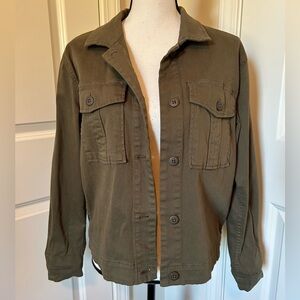 Sanctuary army green button down canvas jacket